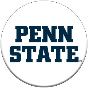 white spirit button with navy Penn State